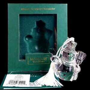 Vtg 2003 Marquis Waterford Crystal Ornament Merry Snowman Christmas Germany NIB